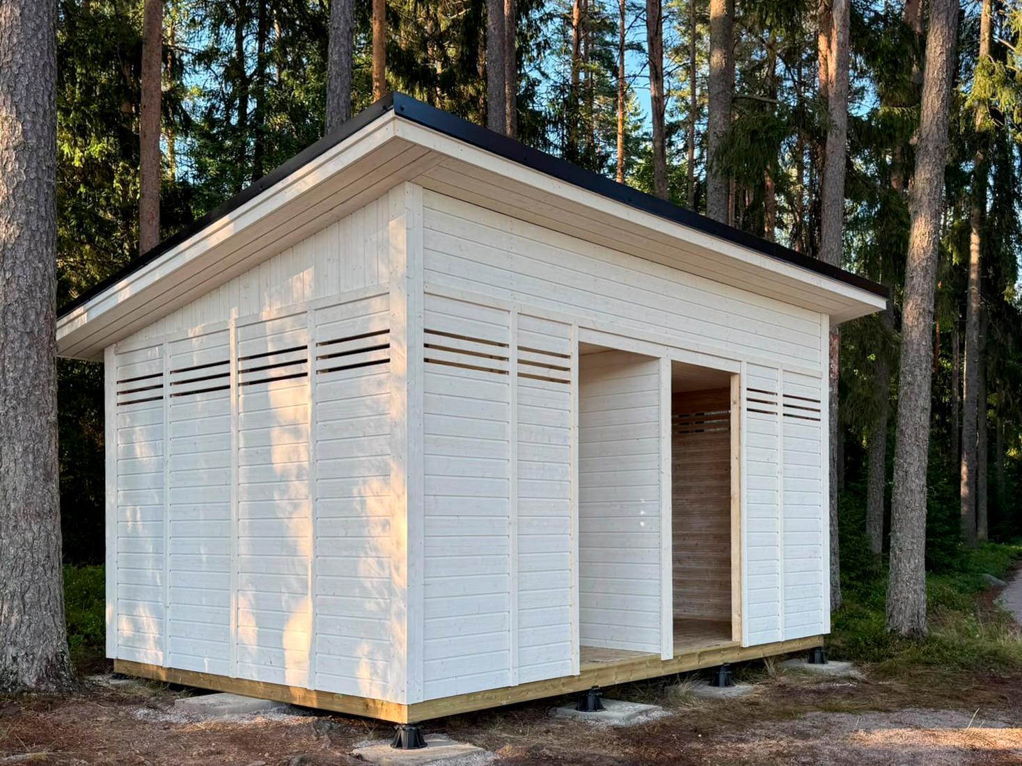 Esteetön pukeutumistila 15,4 m2 3 Esteetön pukeutumistila uimarannalle